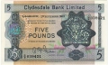 Clydesdale Bank Ltd 1963 To 1981 5 Pounds,  2. 9.1963